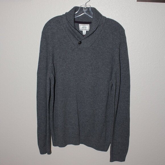 Jos. A Bank Mens Merino Wool Blend Gray Sweater Shawl Collar Size XL NWT - Picture 1 of 10
